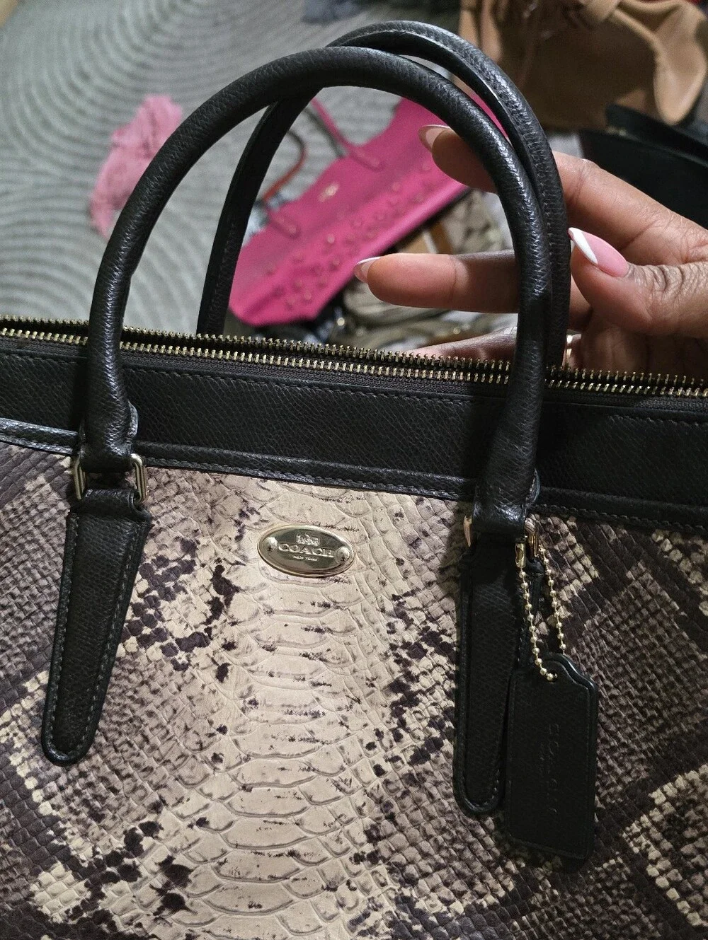 Coach Python Morgan Satchel Shoulder Bag Handbag